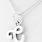STERLING SILVER LETTER C CHARM WITH NECKLACE