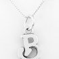 STERLING SILVER LETTER B CHARM WITH NECKLACE