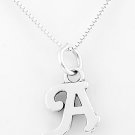 STERLING SILVER LETTER A CHARM WITH NECKLACE