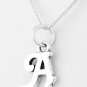STERLING SILVER LETTER A CHARM WITH NECKLACE