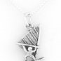 STERLING SILVER WINDSURFER CHARM WITH NECKLACE