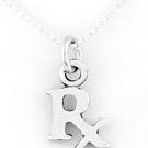 STERLING SILVER RX SYMBOL CHARM NECKLACE