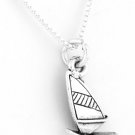 STERLING SILVER SAILBOAT CHARM WITH 16 INCH BOX CHAIN NECKLACE