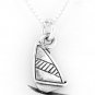 STERLING SILVER SAILBOAT CHARM WITH 16 INCH BOX CHAIN NECKLACE