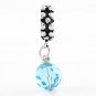 STERLING SILVER DANGLING MARCH BIRTHSTONE EUROPEAN BEAD
