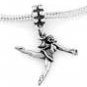STERLING SILVER DANGLE LEAPING BALLERINA EUROPEAN STYLE BEAD