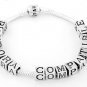 STERLING SILVER BLOCK LETTER INITIAL T CUBE CHARM