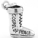 STERLING SILVER 3D ARMOR OF GOD-BOOT CHARM/PENDANT
