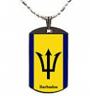 BARBADOS FLAG POLYMER UV GLAZED COATED DOG TAG