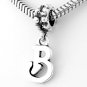 STERLING SILVER DANGLING FANCY LETTER B EUROPEAN BEAD