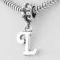 STERLING SILVER DANGLING FANCY LETTER L EUROPEAN BEAD