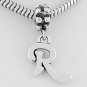 STERLING SILVER DANGLING FANCY LETTER R EUROPEAN BEAD