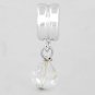 SILVER DANGLING APRIL BIRTHSTONE CZ EUROPEAN BEAD