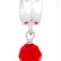SILVER DANGLING JULY BIRTHSTONE CZ EUROPEAN BEAD