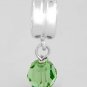 SILVER DANGLING AUGUST BIRTHSTONE CZ EUROPEAN BEAD