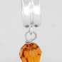 SILVER DANGLING NOVEMBER BIRTHSTONE CZ EUROPEAN BEAD