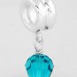 SILVER DANGLING DECEMBER BIRTHSTONE CZ EUROPEAN BEAD