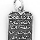 STERLING SILVER EXODUS 20:4 TEN COMMANDMENT #2 CHARM/PENDANT