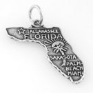 STERLING SILVER STATE OF FLORIDA CHARM/PENDANT