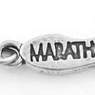 STERLING SILVER SHOE PRINT W/ MARATHON CHARM/PENDANT