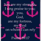 Navy and Pink Faith Anchor with Bible Verse Psalm 59:17 iPhone 4 4s Case Cover