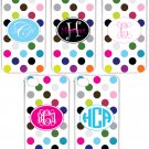 Rainbow Polka Dot Pattern Personalized iPhone 4 4S Custom Monogrammed Case Cover