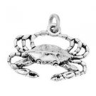 STERLING SILVER NEW ORLEANS BLUE CRAB CHARM OR PENDANT