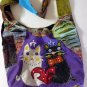 Rising International Patchwork Cats Hobo Messenger Cross Body Bag Purse