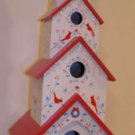 Stacking Christmas Bird House Decor with Cardinals
