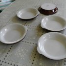 5 Hall China brown rarebit dishes 513 ovenware