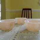 3 Fire King Peach Lustre custard cups