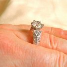 Vintage Faux Platinum  CZ Ring sz 8.5-9