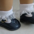 NAVY BLUE T-STRAP SHOES & WHITE LACE TRIMMED SOCKS FIT BITTY BABY & BITTY TWINS
