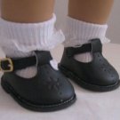 BLACK  T-STRAP SHOES & WHITE LACE TRIMMED SOCKS FIT BITTY BABY & BITTY TWINS