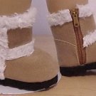 BEIGE FUR TRIMMED BOOTS FIT BITTY BABY DOLL CLOTHES