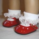 RED PATENT SHOES & SOCKS  FIT AMERICAN GIRL DOLLS SHOES
