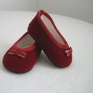 RED VELVET SLIP ON SHOES  FIT AMERICAN GIRL DOLLS