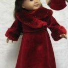 BURGUNDY VELVET DRESS & JACKET FITS AMERICAN GIRL DOLLS