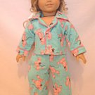 CUTE POODLE  FLANNEL PAJAMAS FIT AMERICAN GIRL DOLLS