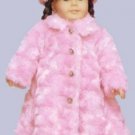 BEAUTIFUL PINK  FUR COAT & HAT FITS AMERICAN GIRL DOLLS