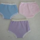 LOT OF 3 PAIRS PASTEL  UNDERWEAR FIT AMERICAN GIRL DOLL