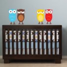 Kids set of 4 owls you can use for tree or a branch or along a crib/bed vinyl wall decal