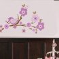 Kids tree branch vinyl wall decal in lilac purple coordinates with BananaFish Migi Blossom bedding
