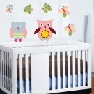Kids nursery set of 2 owls and 6 butterflies vinyl wall art decal