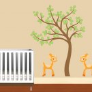 Kids tree with 2 baby deer vinyl wall decal so cute for any room or nursery