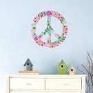 Kids Peace sign vinyl wall decal flowers leaves