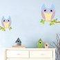 Kids tree branch vinyl wall decal with set of 2 branches and 2 owls