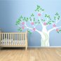 Kids tree vinyl wall decal magical Winter white tree with flowers