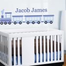 Modern Kids childrens plaid patchwork Train vinyl wall decal
