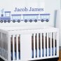 Modern Kids childrens plaid patchwork Train vinyl wall decal